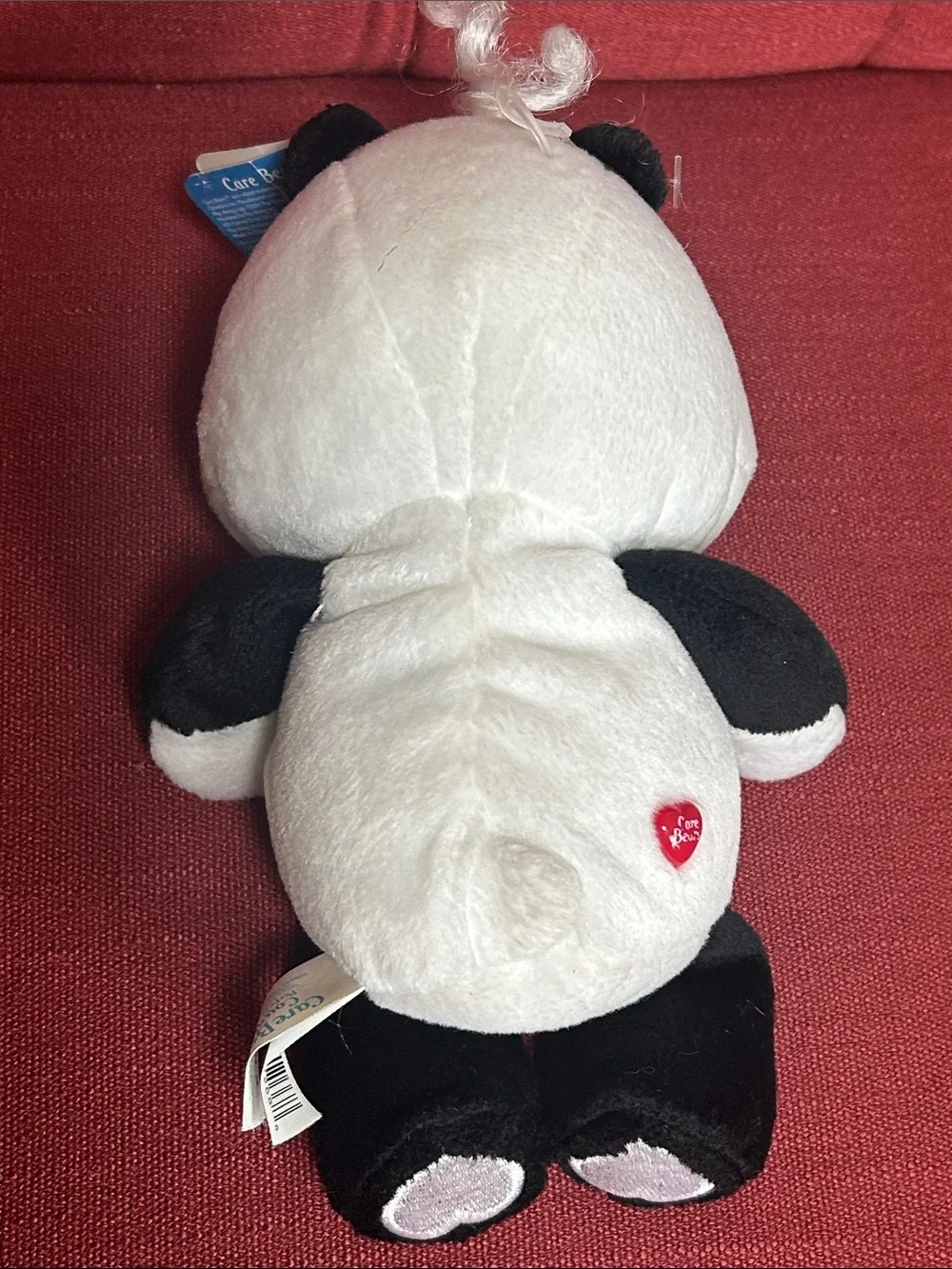 RARE Care Bears Cousin Polite Panda beanie White Black with Pink Rose Accent 8” - Picture 3 of 11